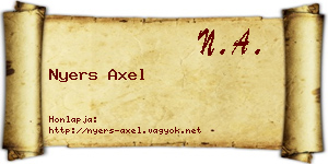 Nyers Axel névjegykártya